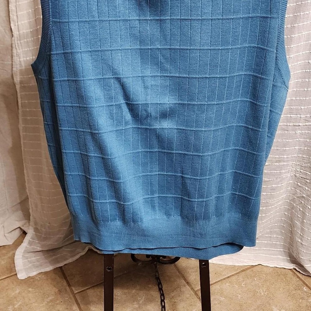 Silk Sweater Vest Windowpane Pattern sz XXL Quiet Luxury Academia Preppy